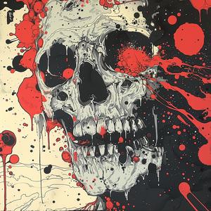 album  cover  surreal  skull  paint  chaotic  artistic  symbolism  illustration  creative 1078144
