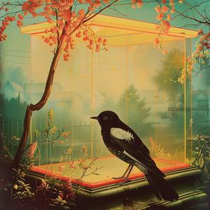 painting  bird  bench  window  chromolithography  still-life  detail  artwork  interior  vintage 1053956