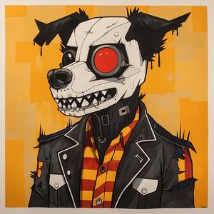 dog  jacket  red  eye  painting  animal  expression  costume  whimsical  dogtooth 1071012