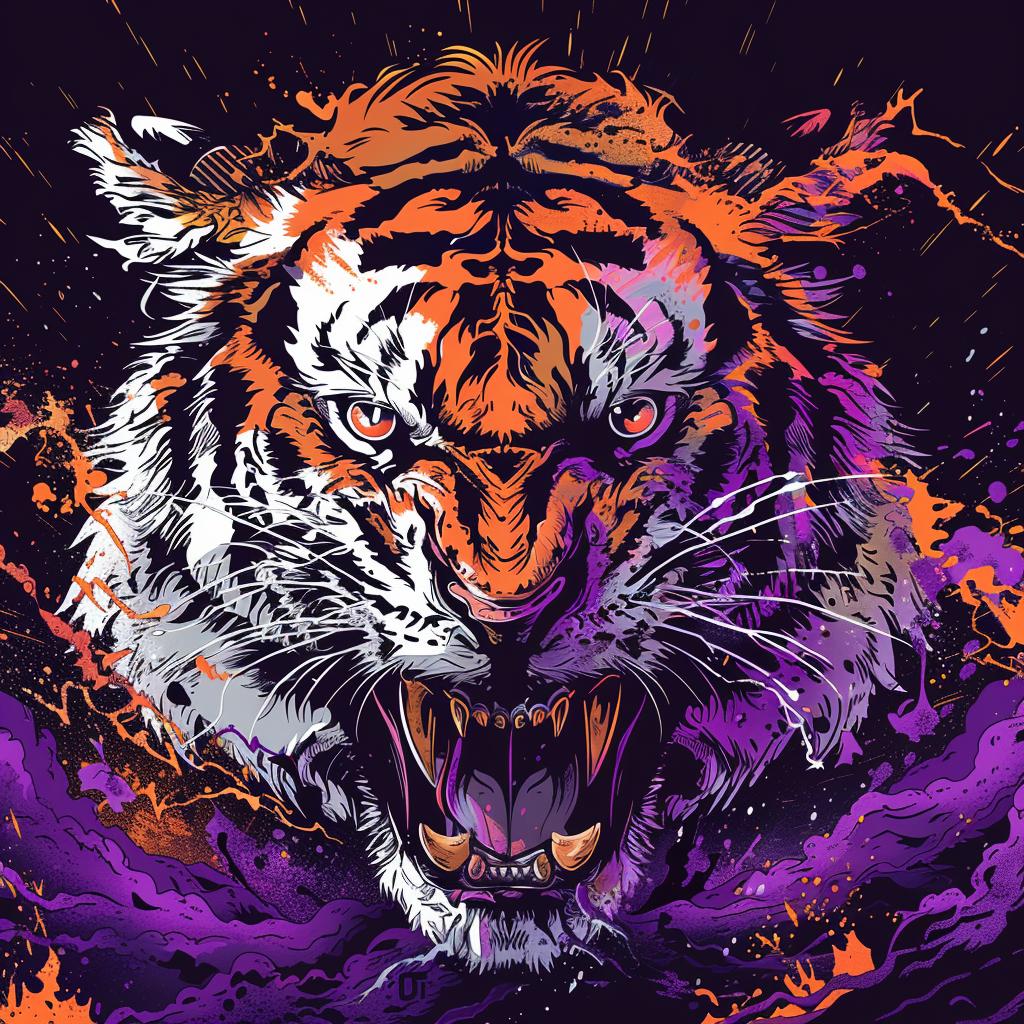 tiger  vector  anger  comic  purple  orange  water  illustration  detailed  design 928790