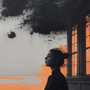 woman  window  orange  sky  portrait  natural  light  serene  atmospheric  contemporary 1063469