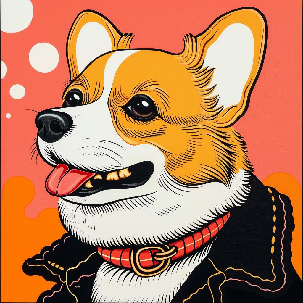 corgi  dog  leather  jacket  orange  background  cool  funny  pet  whimsical 973282