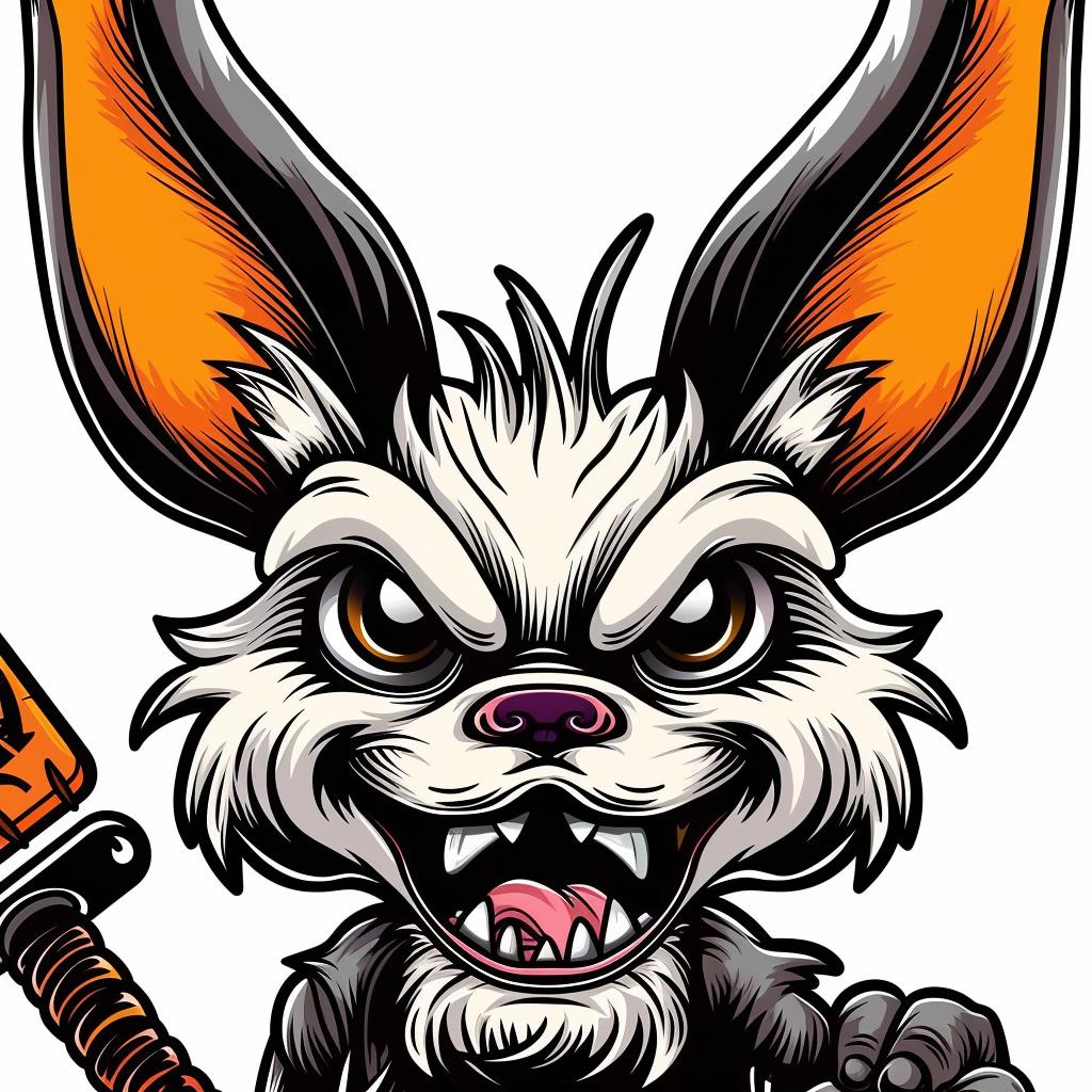 cartoon  rabbit  knife  axe  weapon  action  funny  playful  illustration  whimsical 939997