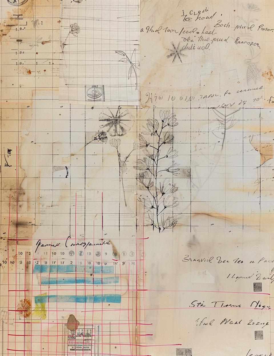 drawing  flower  notebook  writing  faint  vintage  art  translucent  patterns  markings 928943