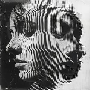 lithograph  portrait  glitch  lines  analog  black  white  art  abstract  video 1039019