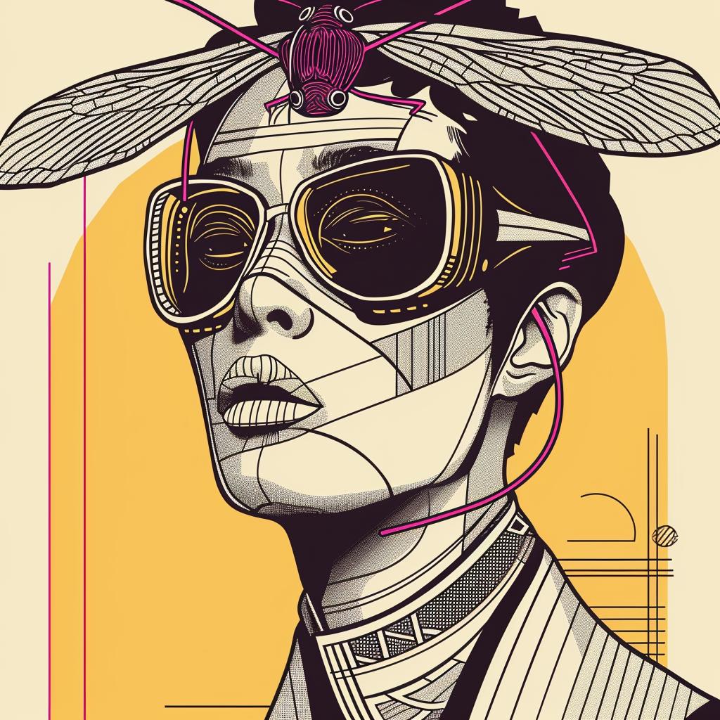 surreal  album  cover  grasshopper  digital  art  symbolist  hyper-realistic  screenprinting  Risograph 939482
