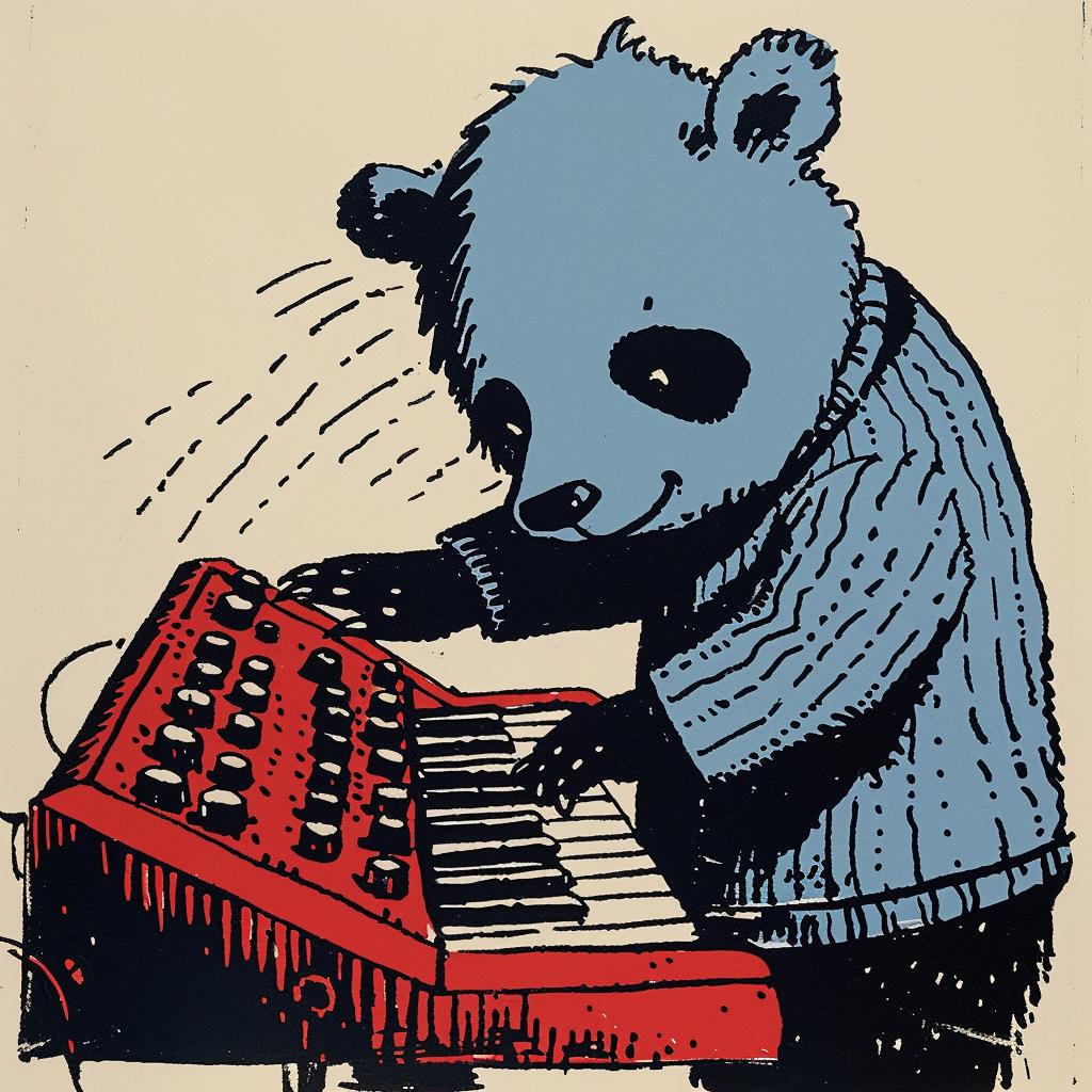 panda  synthesizer  music  art  keyboard  electronic  illustration  vintage  retro  design 923068
