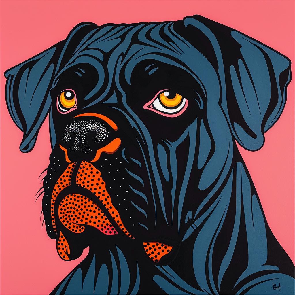 cane  corso  dog  pink  background  stylized  art  portrait  canine  animal 973713