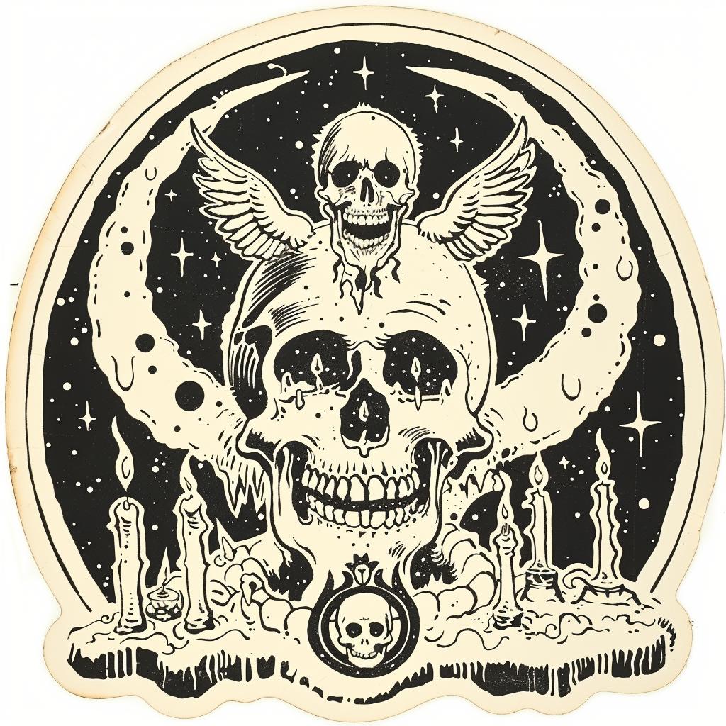 skull  candles  sticker  provocative  naturalistic  dark  terror  occult  art  McFarlane 935739