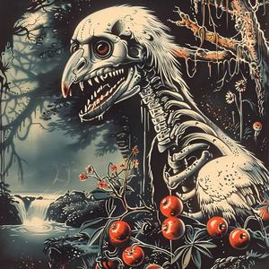 skeleton  bird  chromolithography  dark  surreal  memento  macabre  symbolic  artistic  nature 1048150
