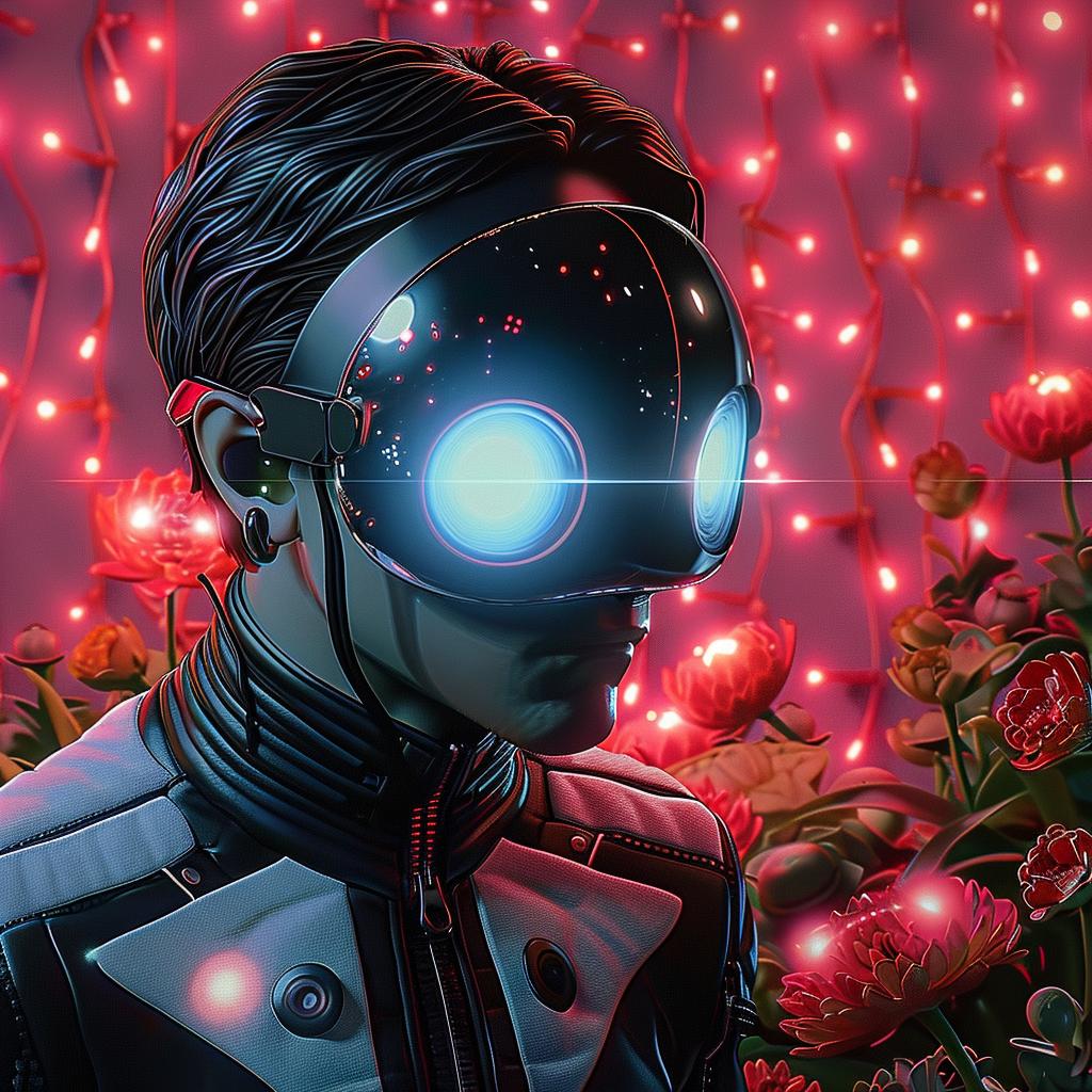 man  futuristic  helmet  flower  art  design  style  modern  concept  visage 1016669