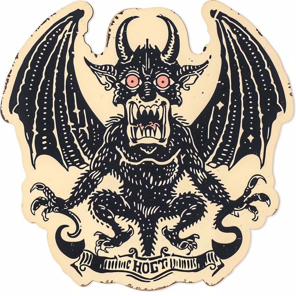 terrifying  monster  badge  dark  occult  spiritual  dragon  black  illustration  design 931299