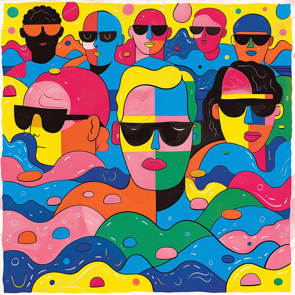 surreal  album  colorful  poster  cubism  splash  portrait  sunglasses  vibrant  artwork 977236