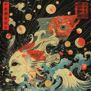 surreal  album  cover  poster  women  fish  symbolist  vibrant  artwork  graphic 1064915