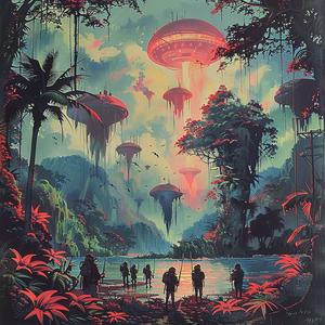 alien  invasion  poster  illustration  graphic  surreal  dramatic  science-fiction  colorful  art 1057117