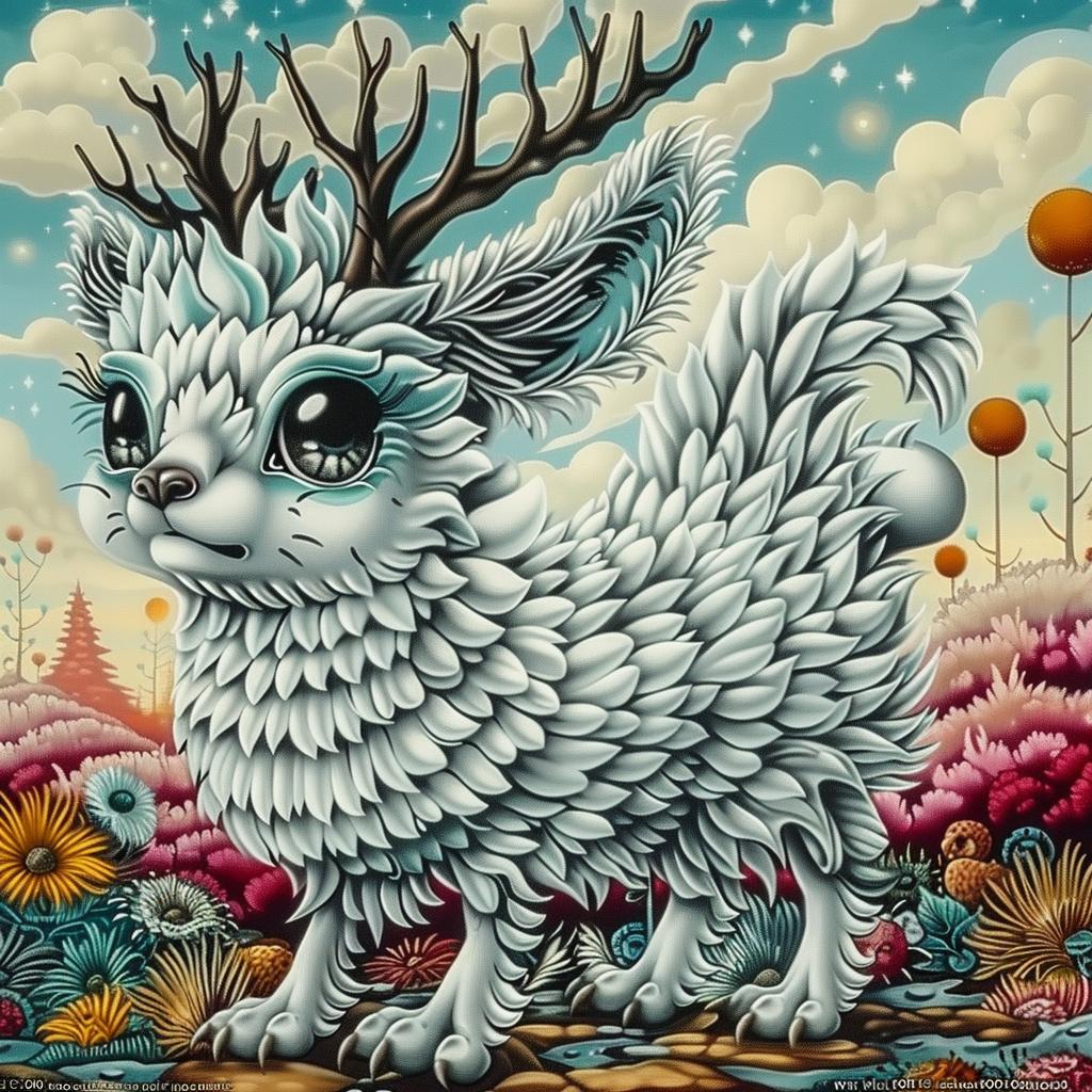 mythical  creature  hybrid  deer  antlers  flowers  painting  nature  fantasy  animal 941394