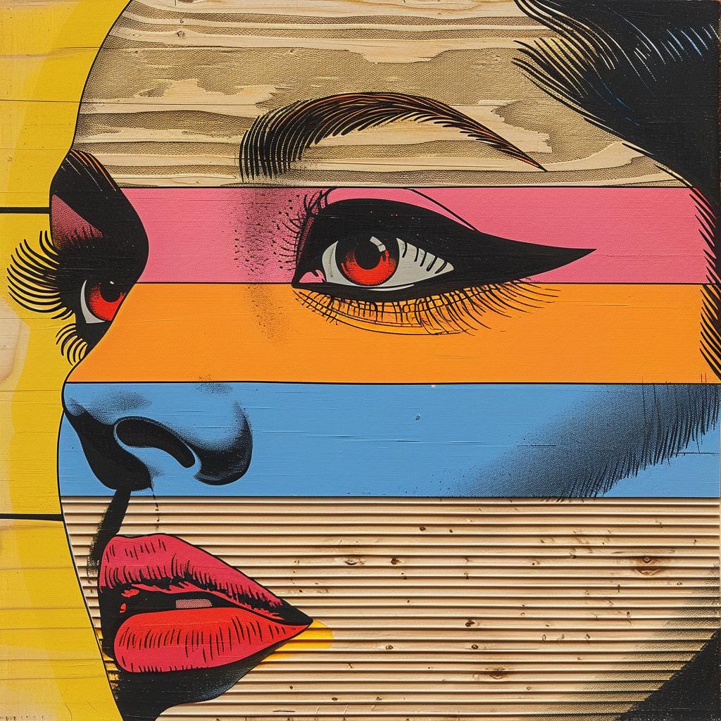 colorful  face  red  eyes  collage  abstract  geometry  painting  modern  art 1019788