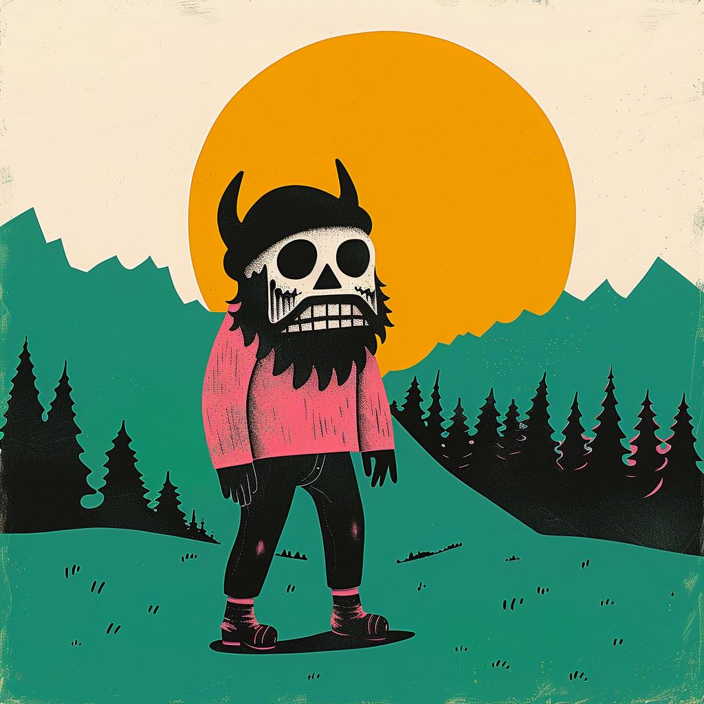 surreal  poster  skull  bear  woods  art  colorful  creative  fantasy  nature 1018704
