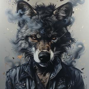 Catman  Wolfman  painting  wolf  smoke  mouth  art  wildlife  expression  imagination 1071756