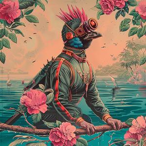painting  bird  helmet  branch  chromolithography  colorful  natural  artwork  nature  whimsical 1060388