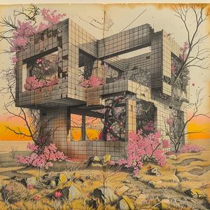 abandoned  decrepit  house  black-and-white  flowers  pink  Frank Lloyd Wright  colorful  nature  artistic 1036584