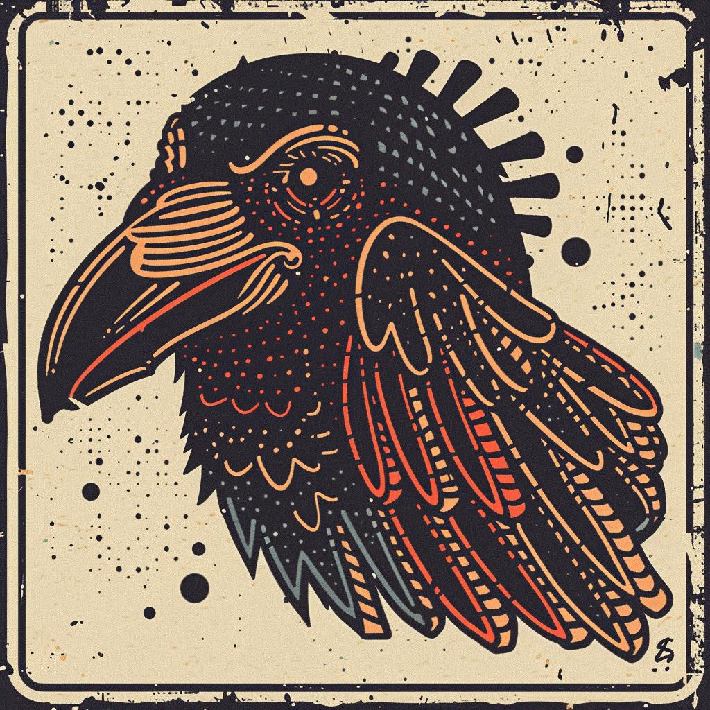 crow  collage  streetwise  aggressive  abstract  vintage  minimal  blended  urban  design 934830
