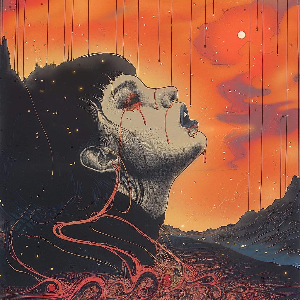 woman  blood  red  sky  dark  illustration  art  scene  visual  emotion 967093