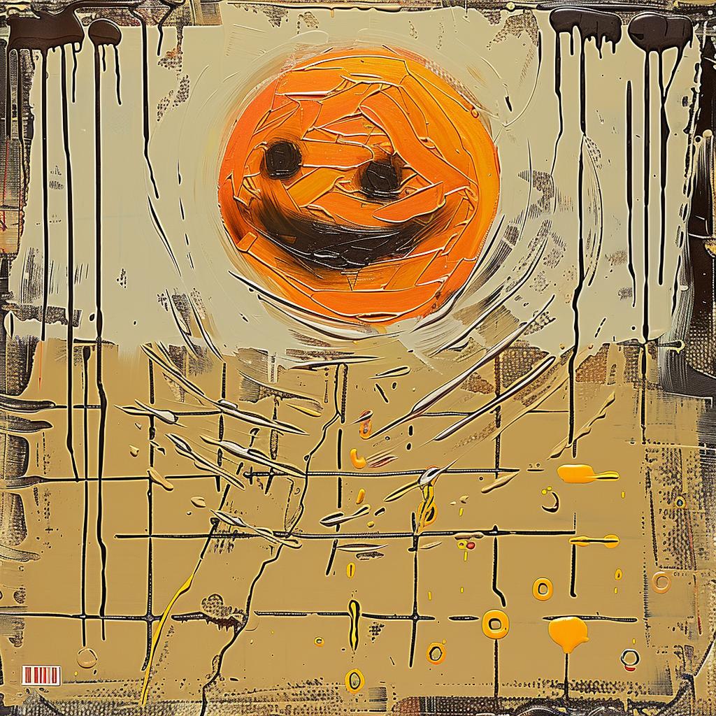 abstract  painting  smiley  face  orange  colorful  playful  artwork  graphic  stylize 951320