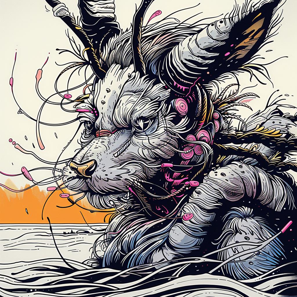 mythical  creature  goat  drawing  horns  tail  fantasy  artwork  illustration  whimsical 948916