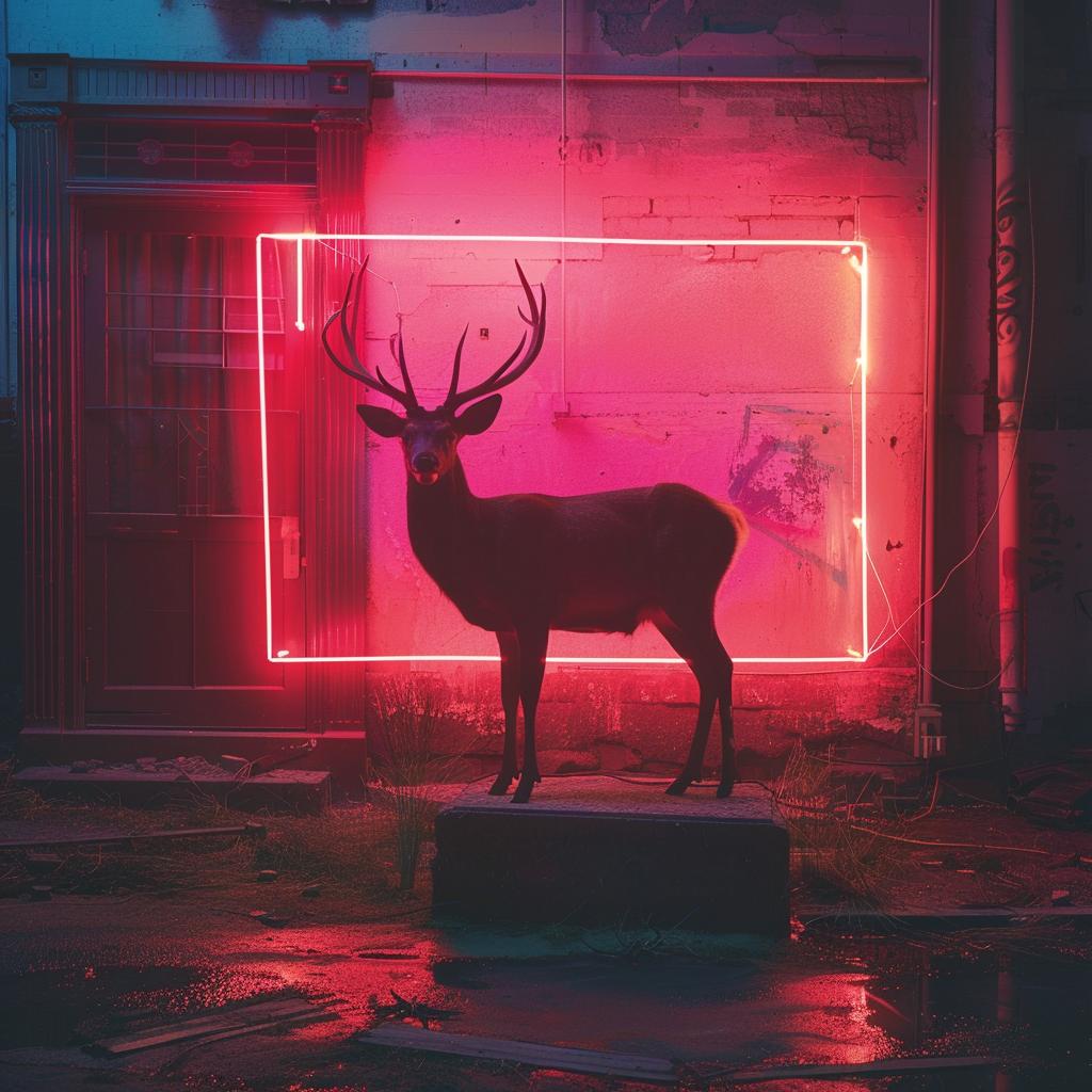 creative  surreal  neon  album  cover  deer  sign  Demna  Gvasalia  silhouette 962561