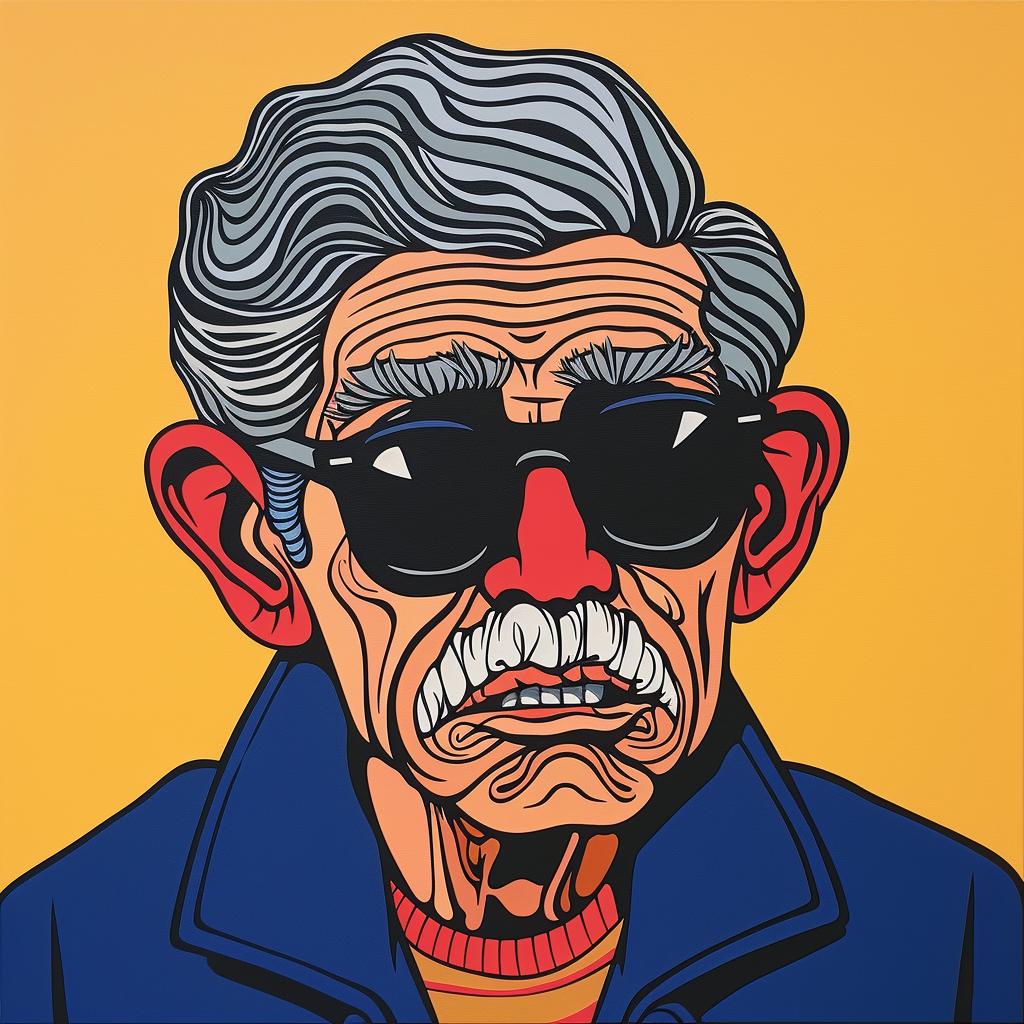 painting  oldman  sunglasses  portrait  expression  character  realism  style  age  visual 972967