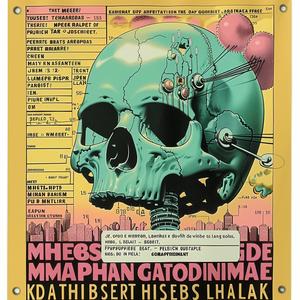 chromolithography  poster  movie  skull  balloon  graphic  illustration  Japanese  lettering  dark 1039727