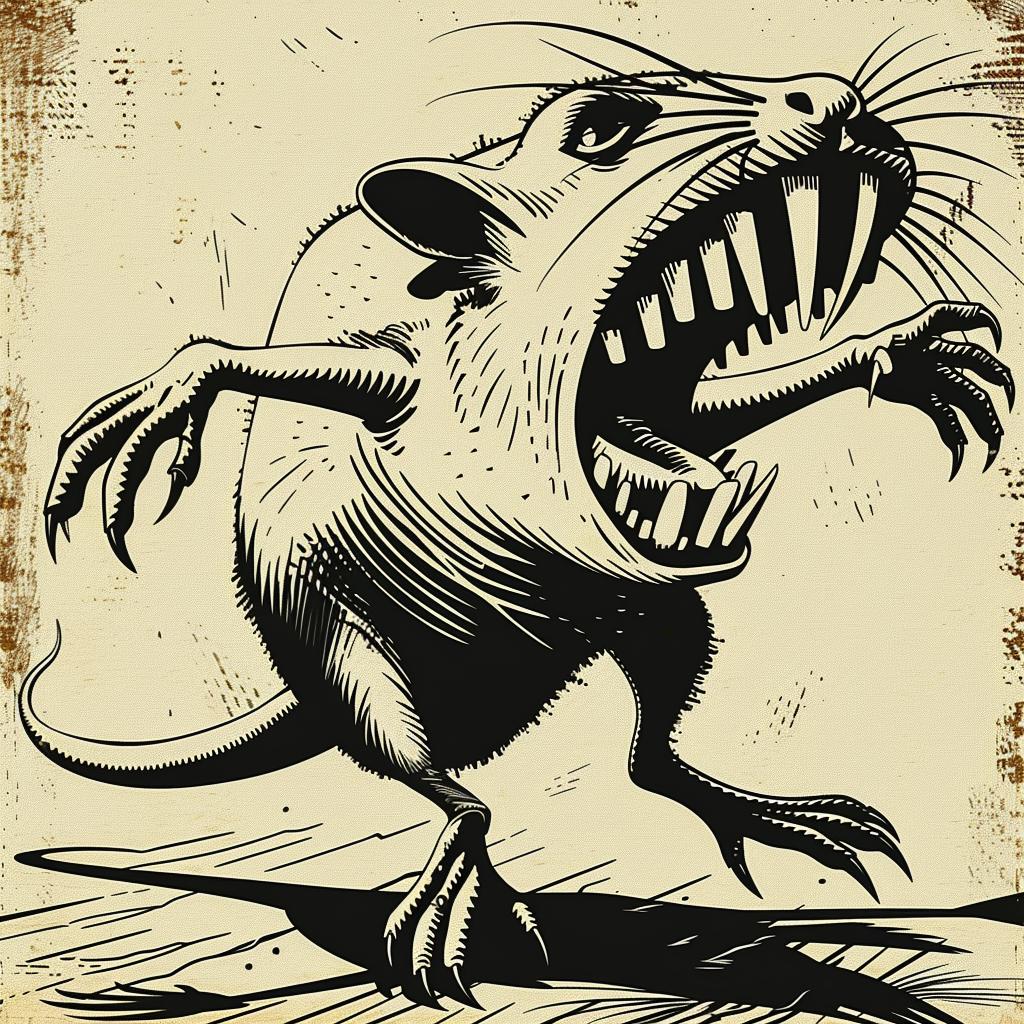 mythical  rat  creature  terrifying  art  illustration  style  Todd  McFarlane  poster 929220