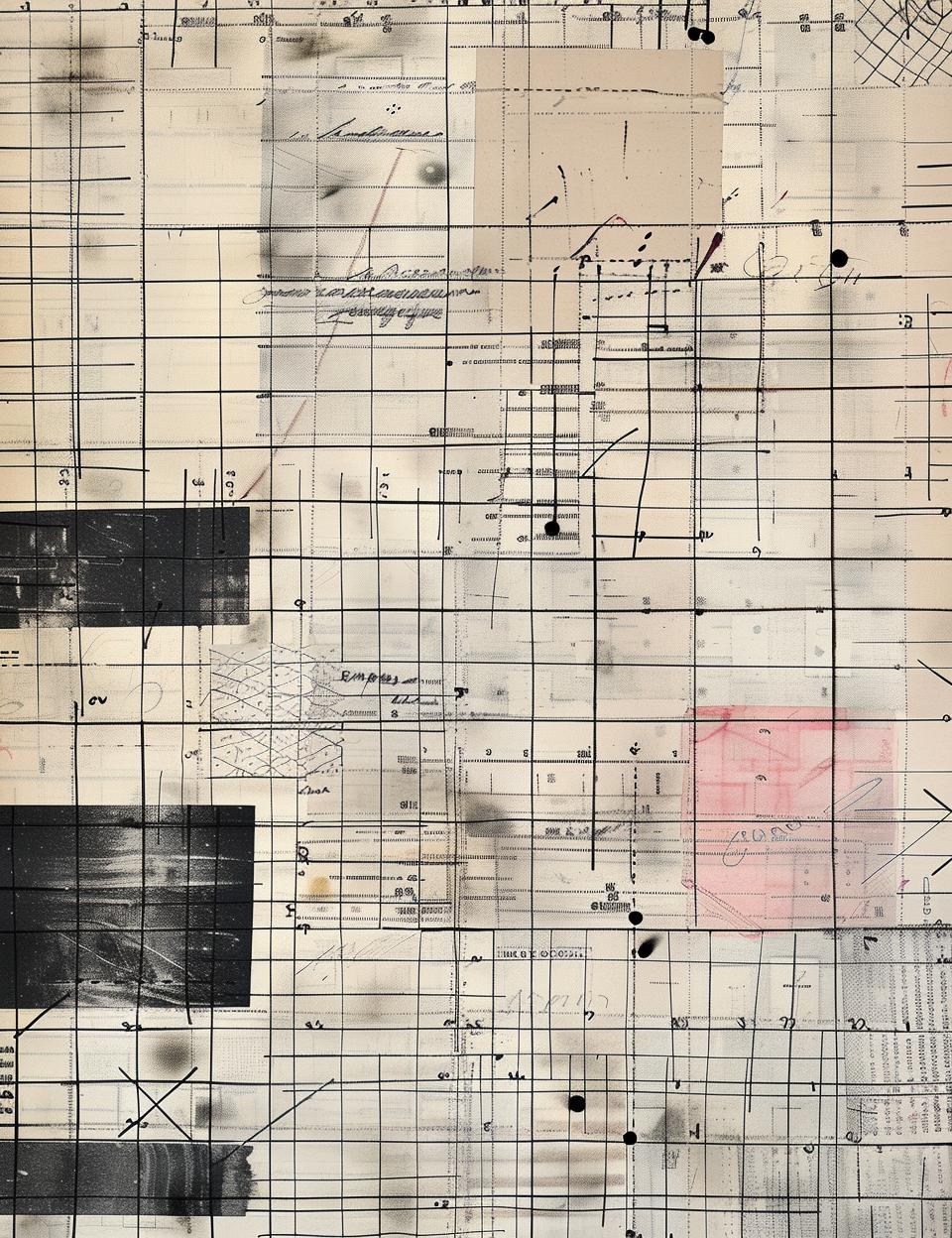drawing  black  white  squares  lines  minimal  patchwork  tape  ledger  art 962027