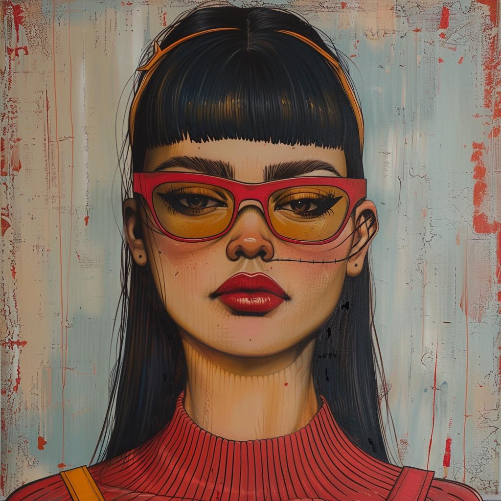 woman  glasses  painting  portrait  realistic  art  expression  style  color  female 943803
