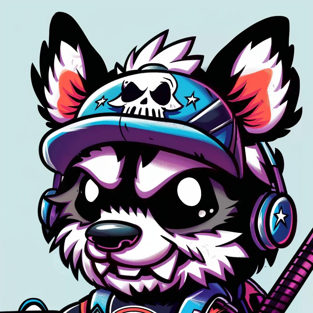 cartoon  raccoon  baseball  bat  skull  graphic  artwork  design  funny  animal 940036