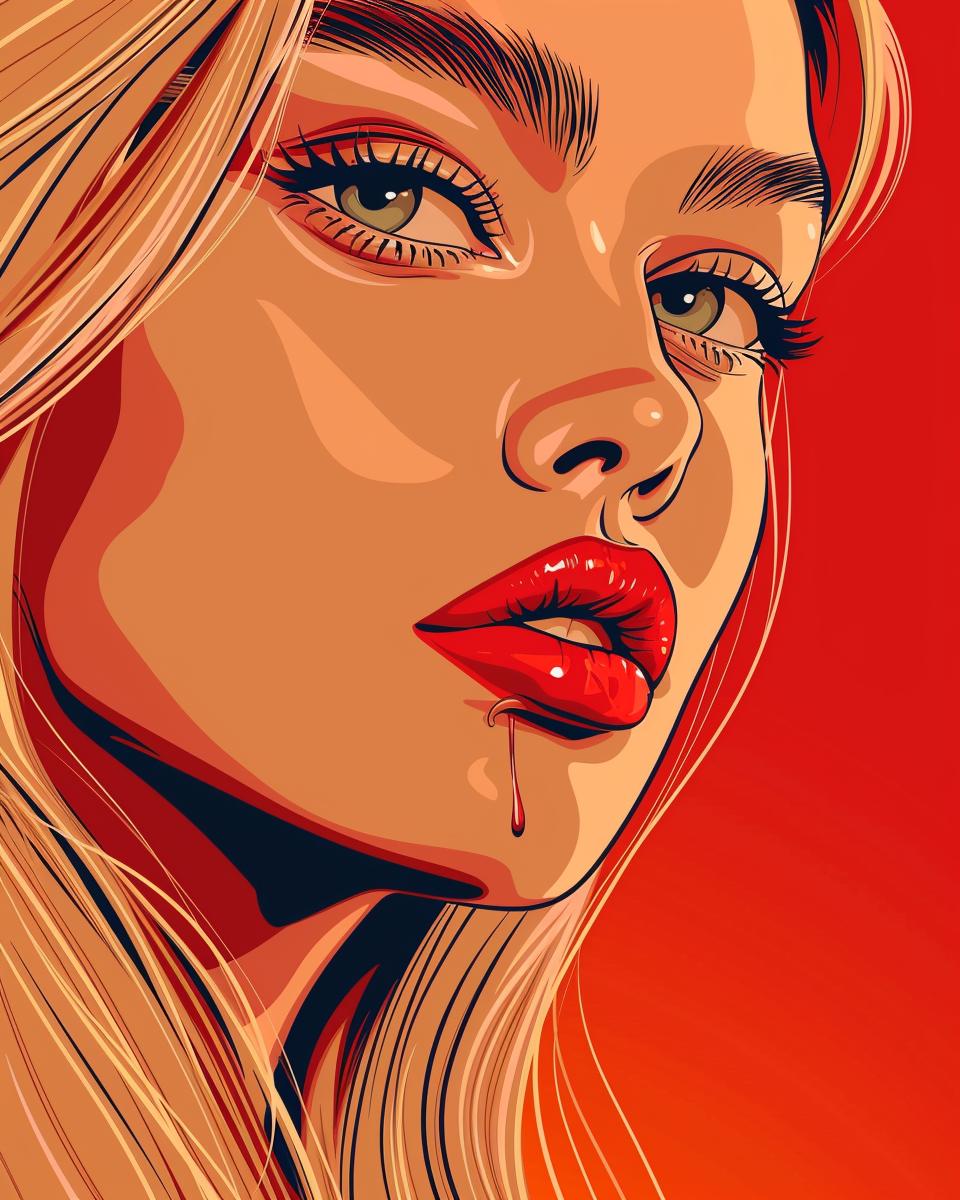 vibrant  portrait  female  makeup  colorful  dripping  hair  elegant  medium  Nagel 957948