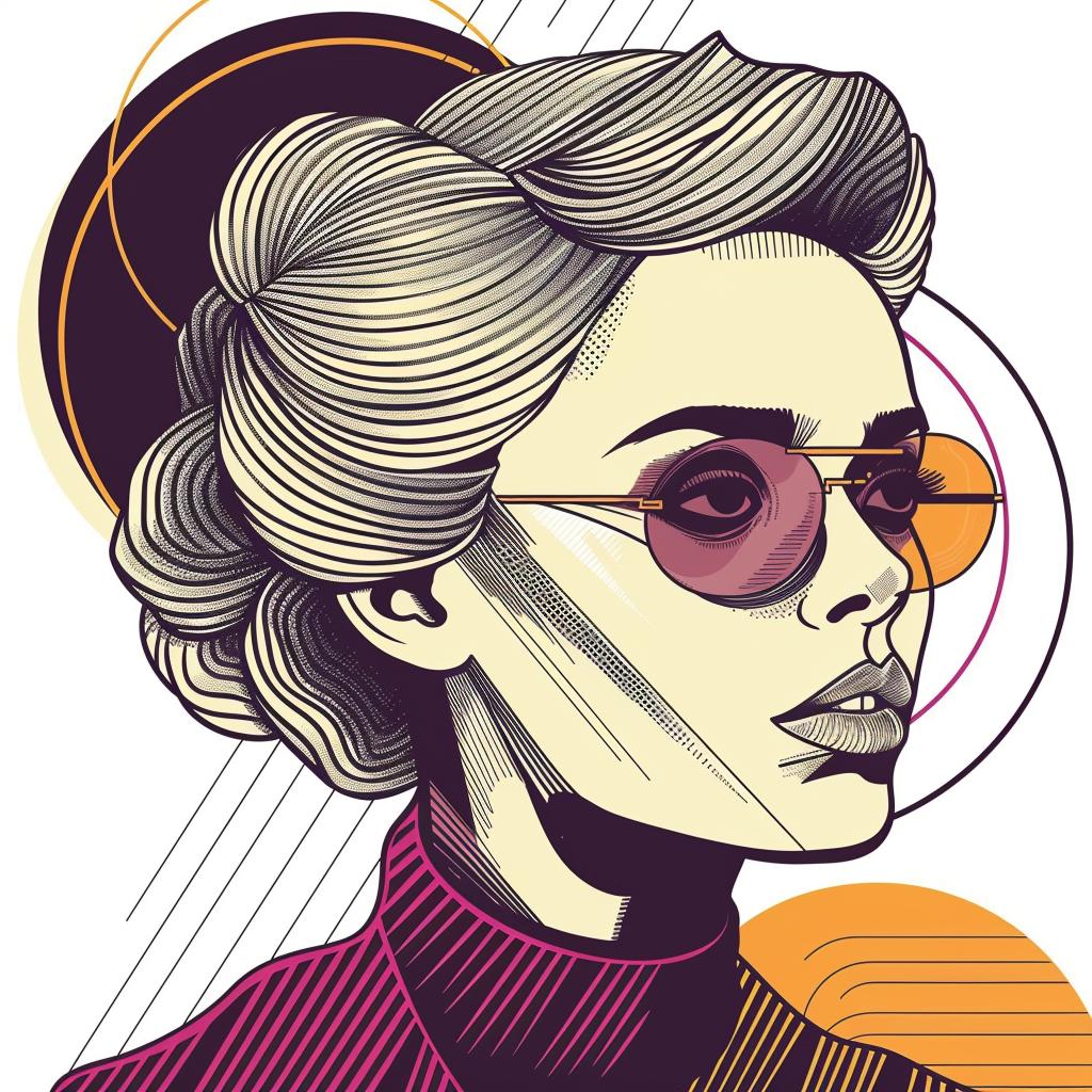 Pop  Art  woman  bun  sunglasses  vector  illustration  graphic  style  modern 936950