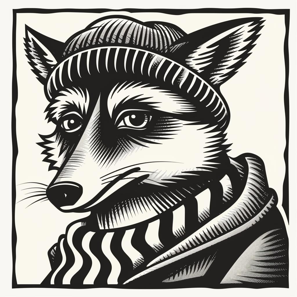 animal  streetwise  aggressive  minimal  culture  fox  hat  scarf  urban  character 958419