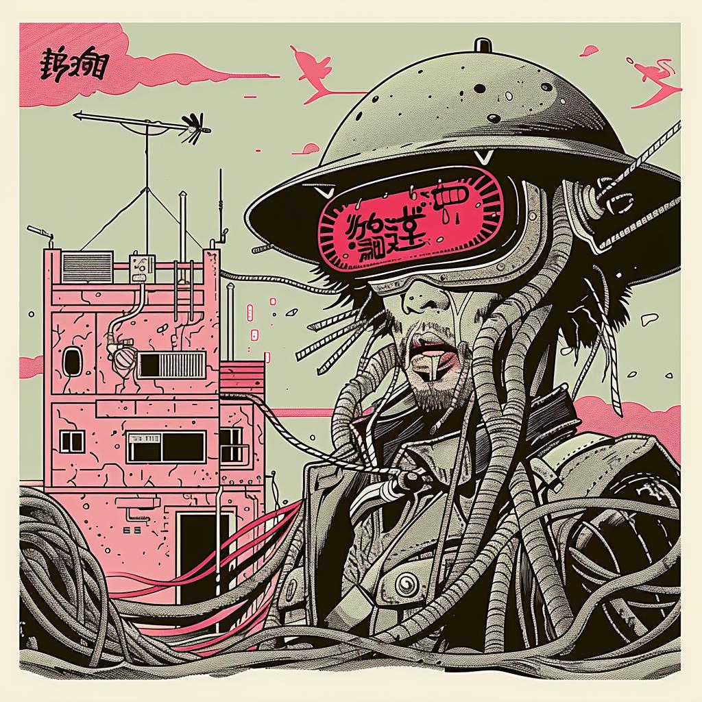 poster  Japanese  man  helmet  robot  illustration  graphic  design  futuristic  art 947535