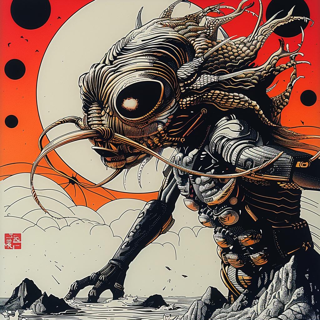 monster  red  background  horror  creature  fantasy  vintage  art  illustration  surreal 948423