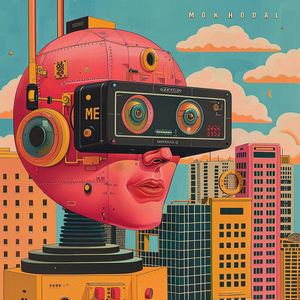 surreal  album  cover  machinehead  robot  city  background  Joan  Cornella  art 1017755