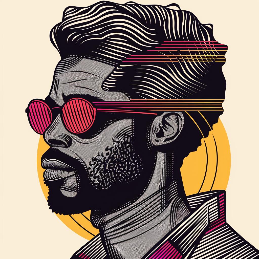 نظارات شمسية من بوبارت لرجل أمريكي من أصل أفريقي، لحية، صورة شخصية، تصميم عصري منمق، أفرو 937548