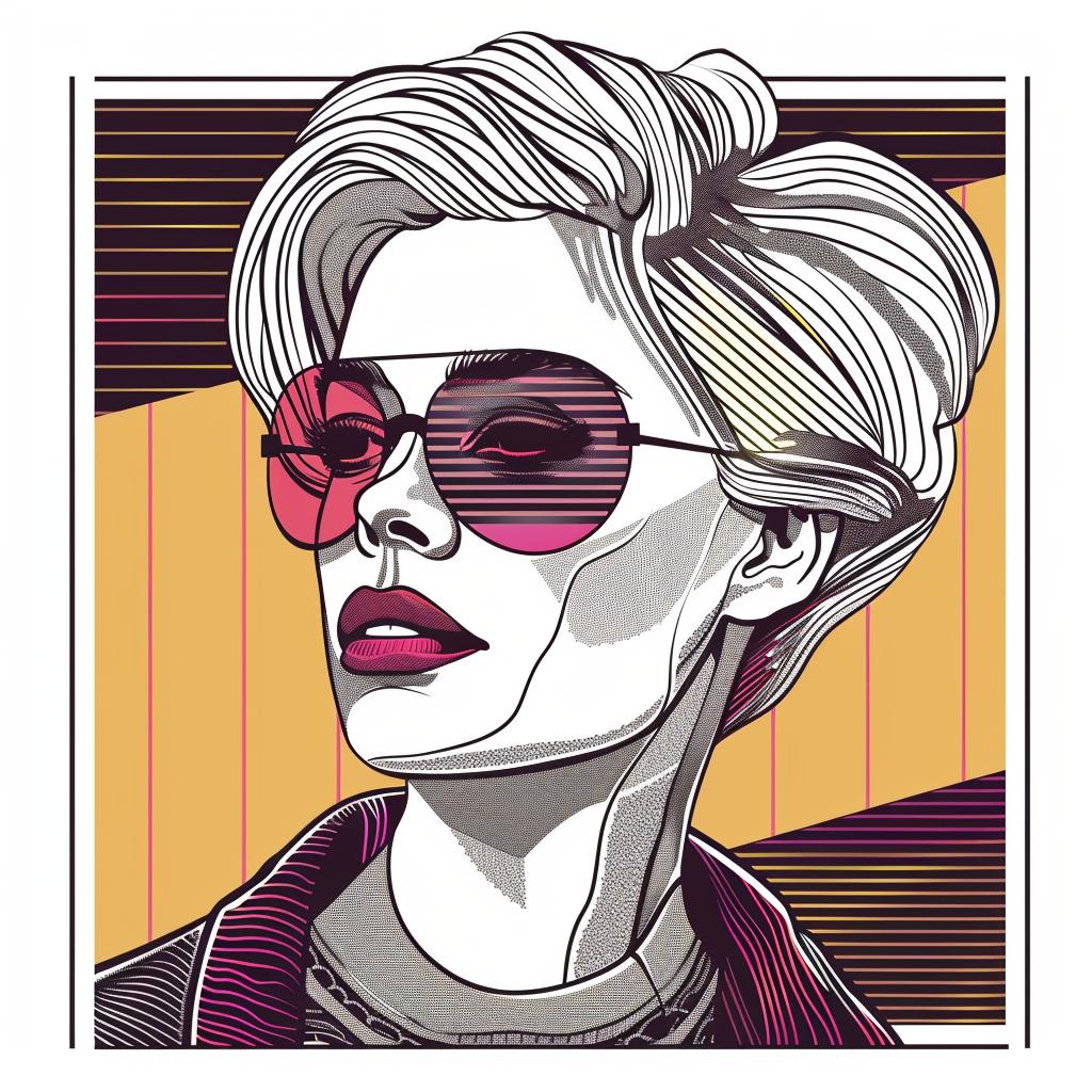 Pop  Art  blonde  woman  female  sunglasses  short  hair  vector  illustration 936997