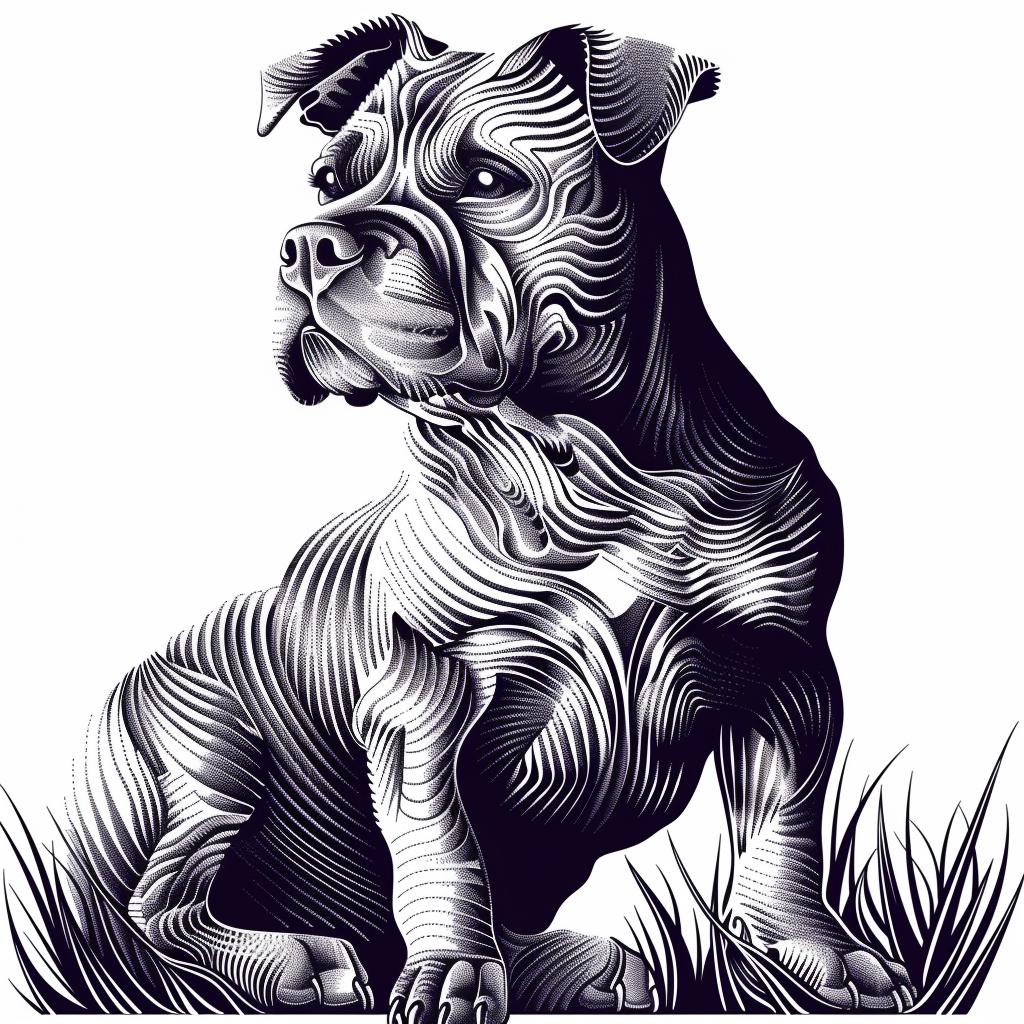 pit  bull  dog  drawing  black  white  grass  sketch  animal  art 942740