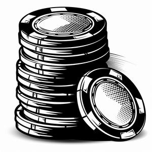 poker  chip  black and white  vector  SVG  linocut  simple  standard  white  background 1063139