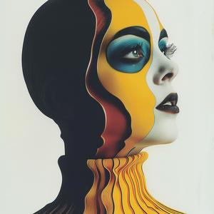 woman  face  yellow  black  abstract  art  graphic  colorful  expression  design 1071920