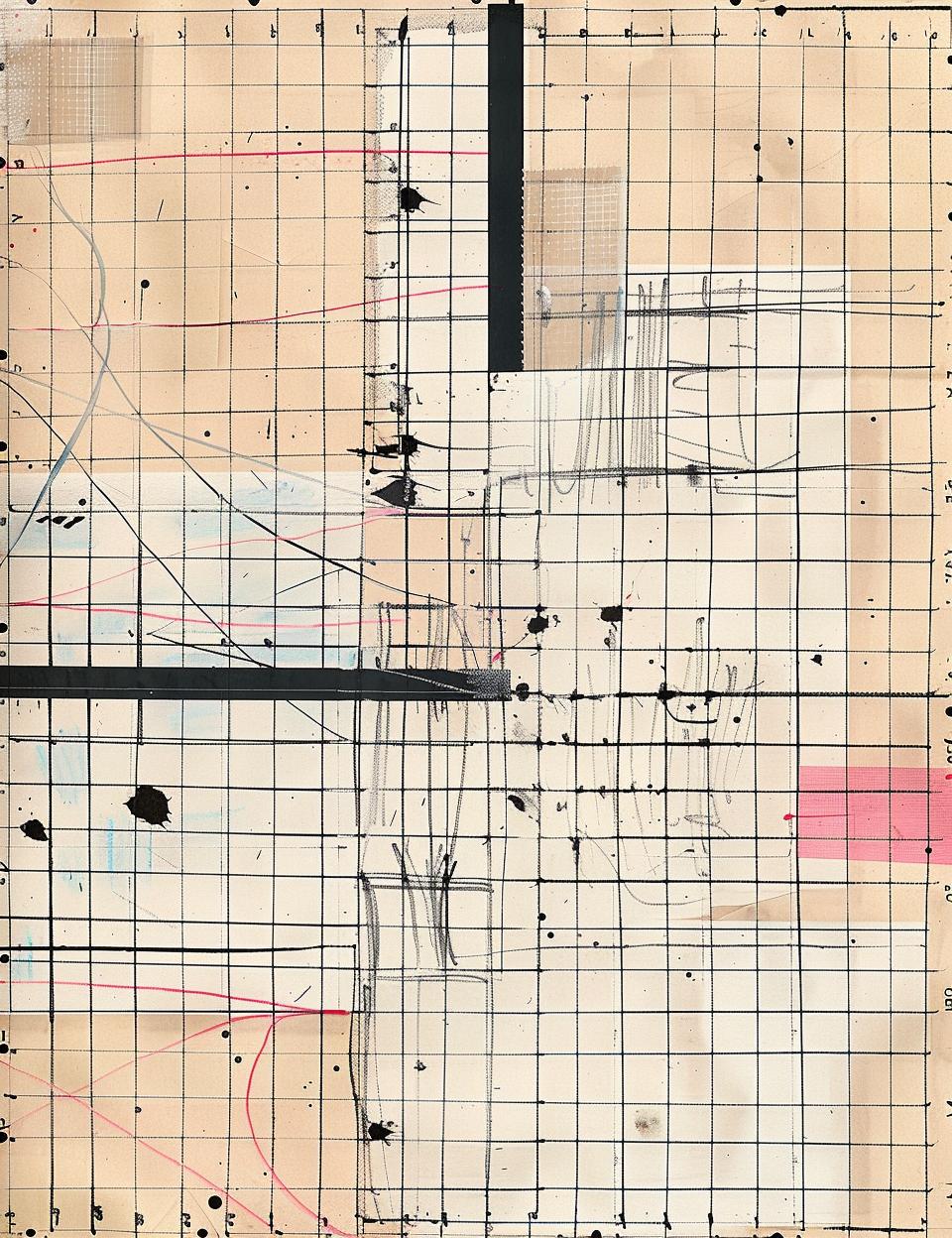 drawing  grid  lines  black  white  paper  abstract  geometry  pattern  minimal 961986