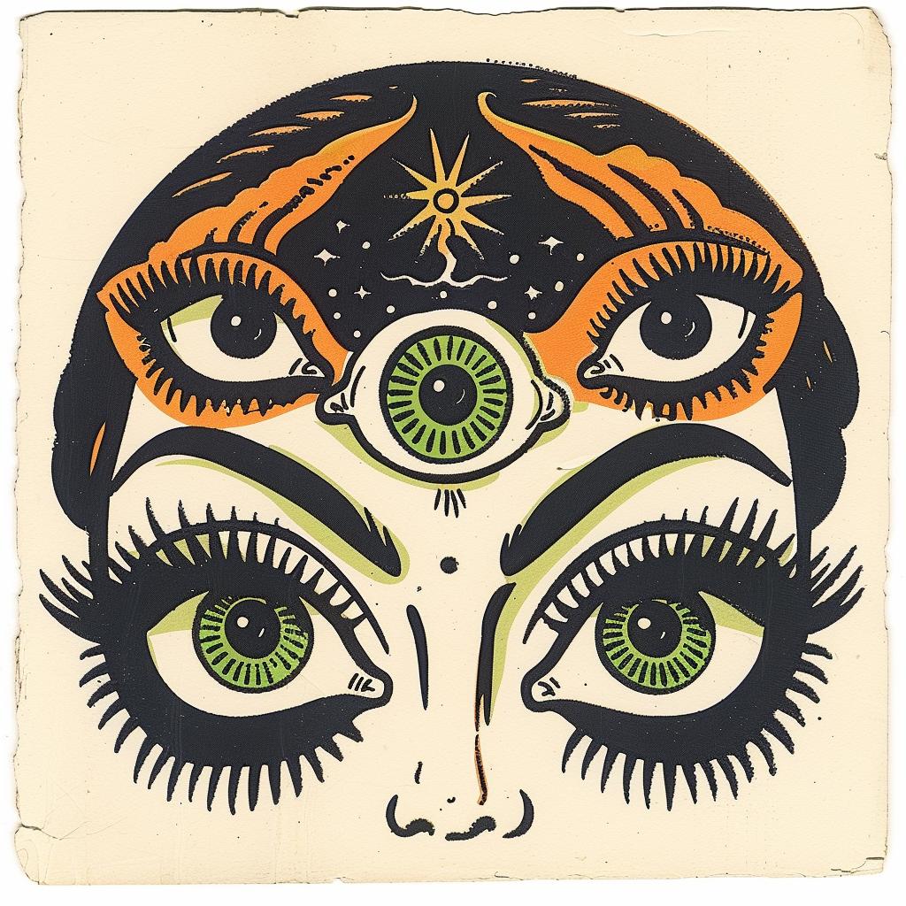provocative  art  DanHipp  woman  face  eyes  star  introspective  dark  illustration 935406