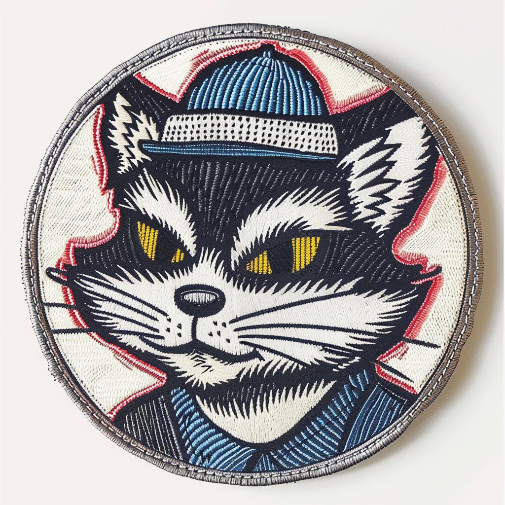 patch  streetwear  anthropomorphic  cat  hat  bowtie  chenille  minimalistic  simple  cool 961357